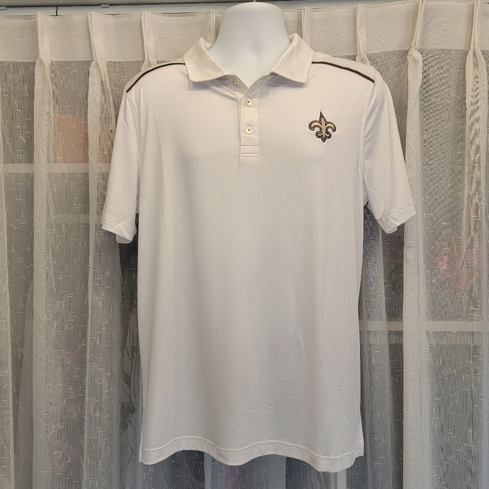 Cutter & Buck New Orleans Saints Polo White Size Medium NWT